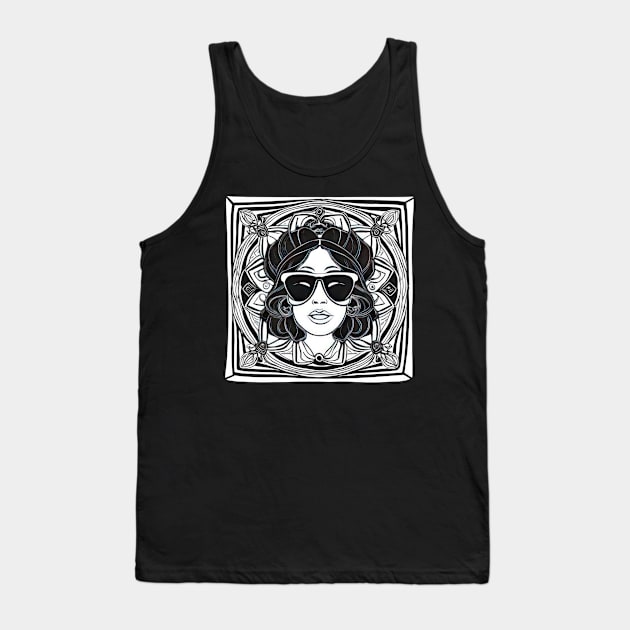 Cool vintage woman with sunglasses | Tank Top by Subconscious Pictures